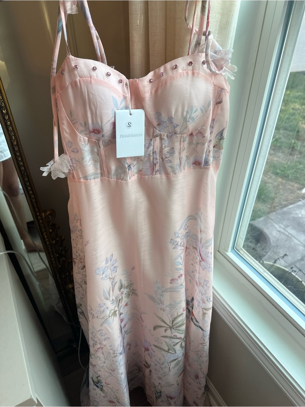 Soft Pink Floral Satin Slip Dress